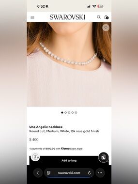 Swarovski Angelic necklace in Rose Gold